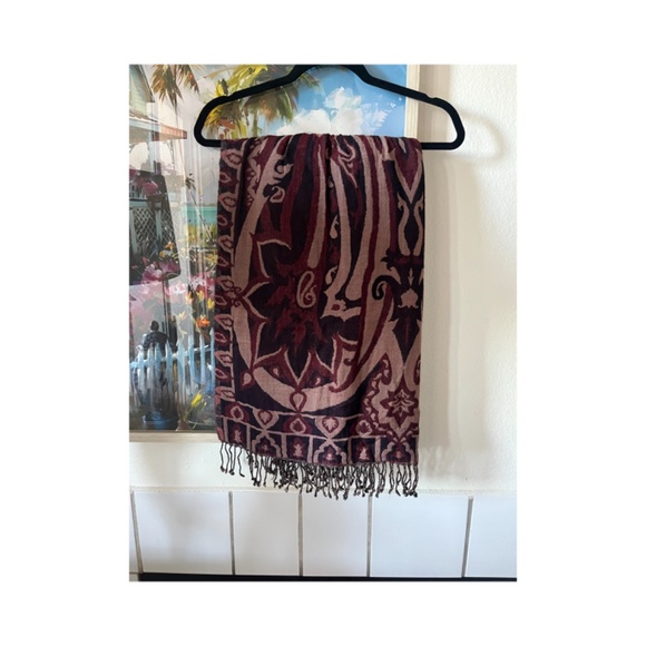 Lucky Peace Love Fringed Boho Hippie shawl Wrap Scarf 100% Wool - Picture 7 of 11